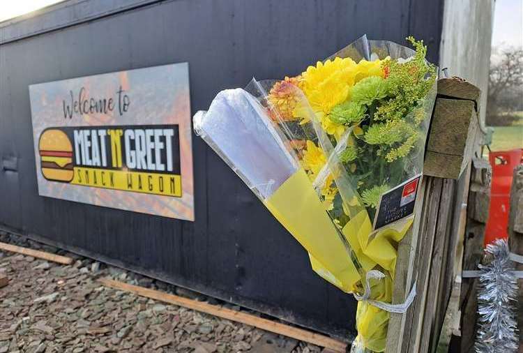 Flowers at the scene of the tragedy