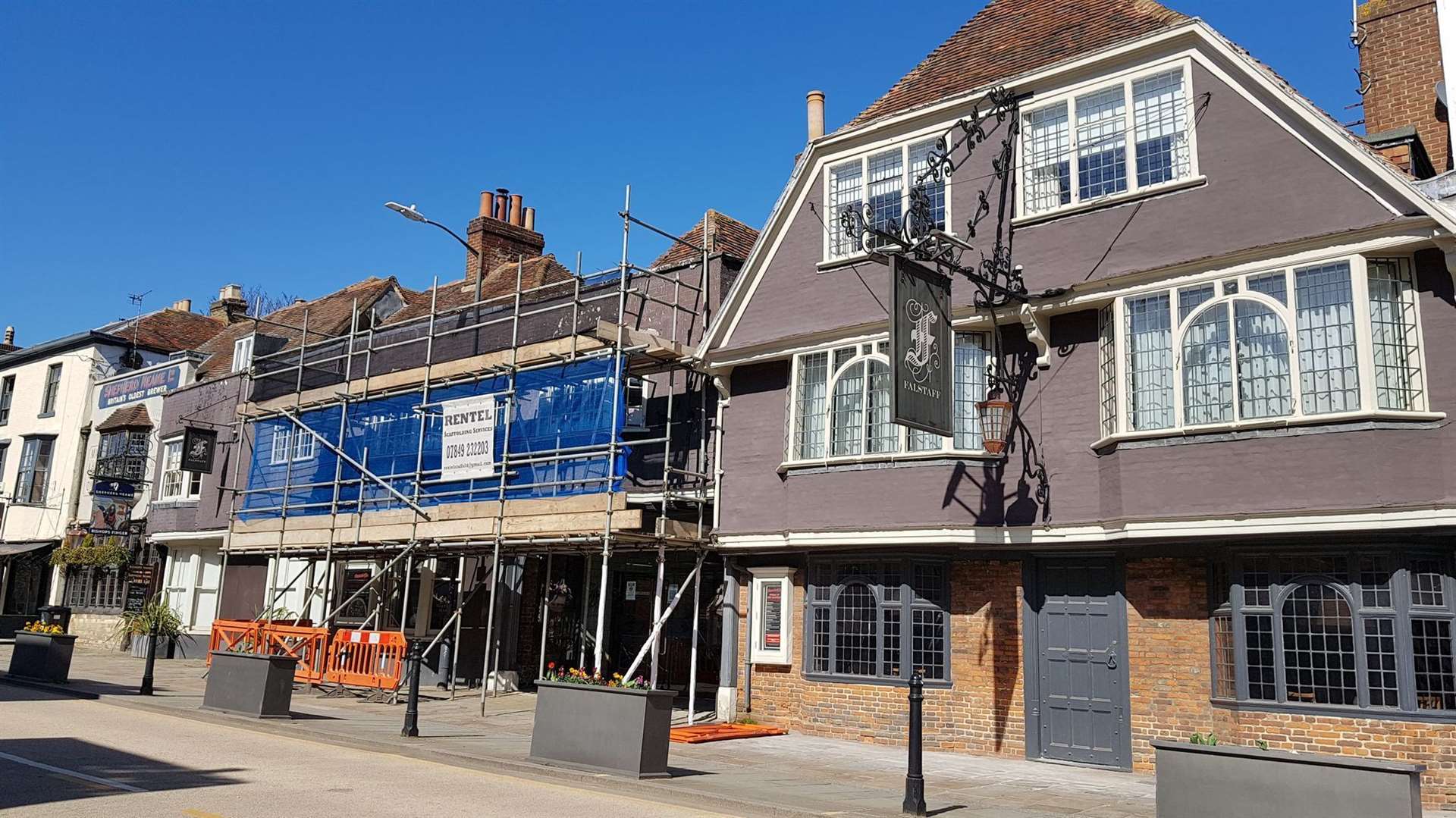 The chocolate-brown Falstaff Hotel in St Dunstans, Canterbury