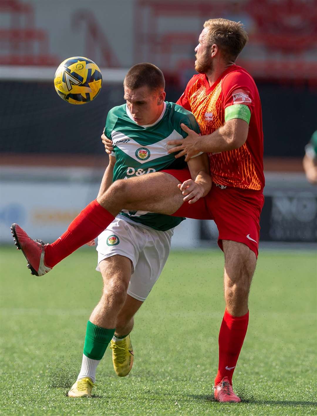 Noah Carney in FA Trophy action for Ashford last weekend. Picture: Ian Scammell