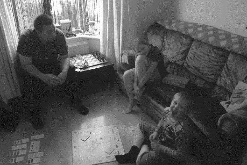 Greg Hunt with his twin cousins John and Ellie Jarrett. Picture: Sara Hunt