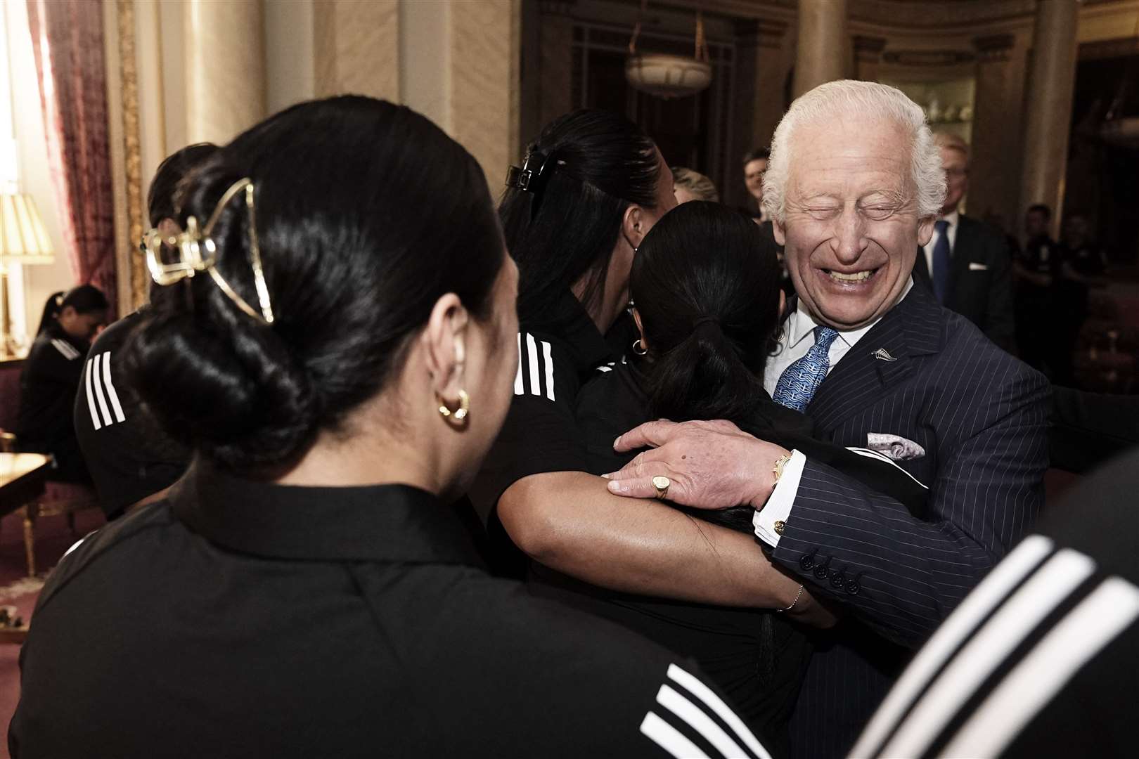 The King meets New Zealand’s Black Ferns rugby union team at Buckingham Palace (Aaron Chown/PA)