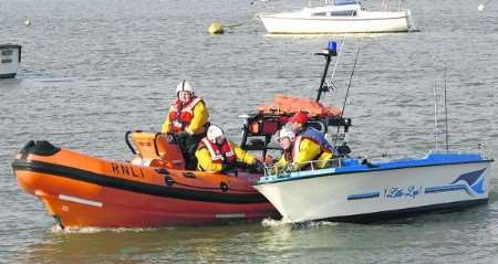 Rescued after a night at sea