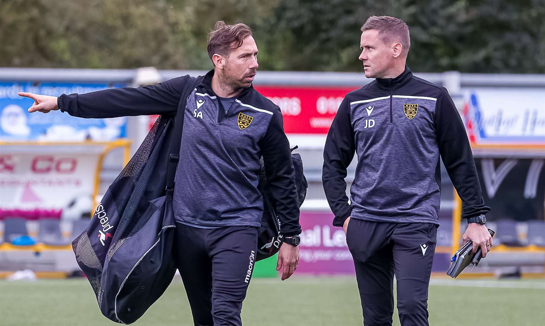 New Faversham boss Simon Austin, left, and his assistant Joe Dowley watched their new charges beat Ramsgate in the Velocity Trophy on Wednesday night. Picture: Helen Cooper