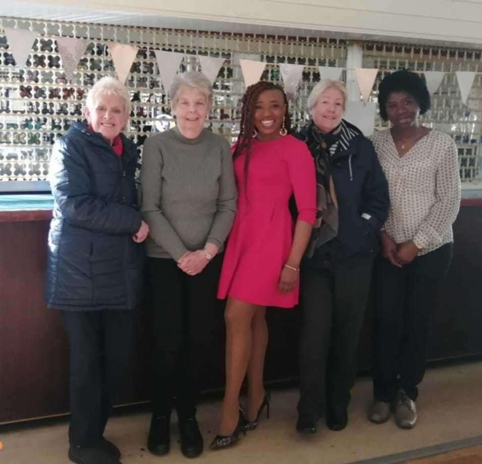 Dr Sheun Oke with some of the first members of Dartford CWO including Margaret Kukoyi (first from left) and Gloria Akpojabo (last right) at a meeting last February to discuss the launch