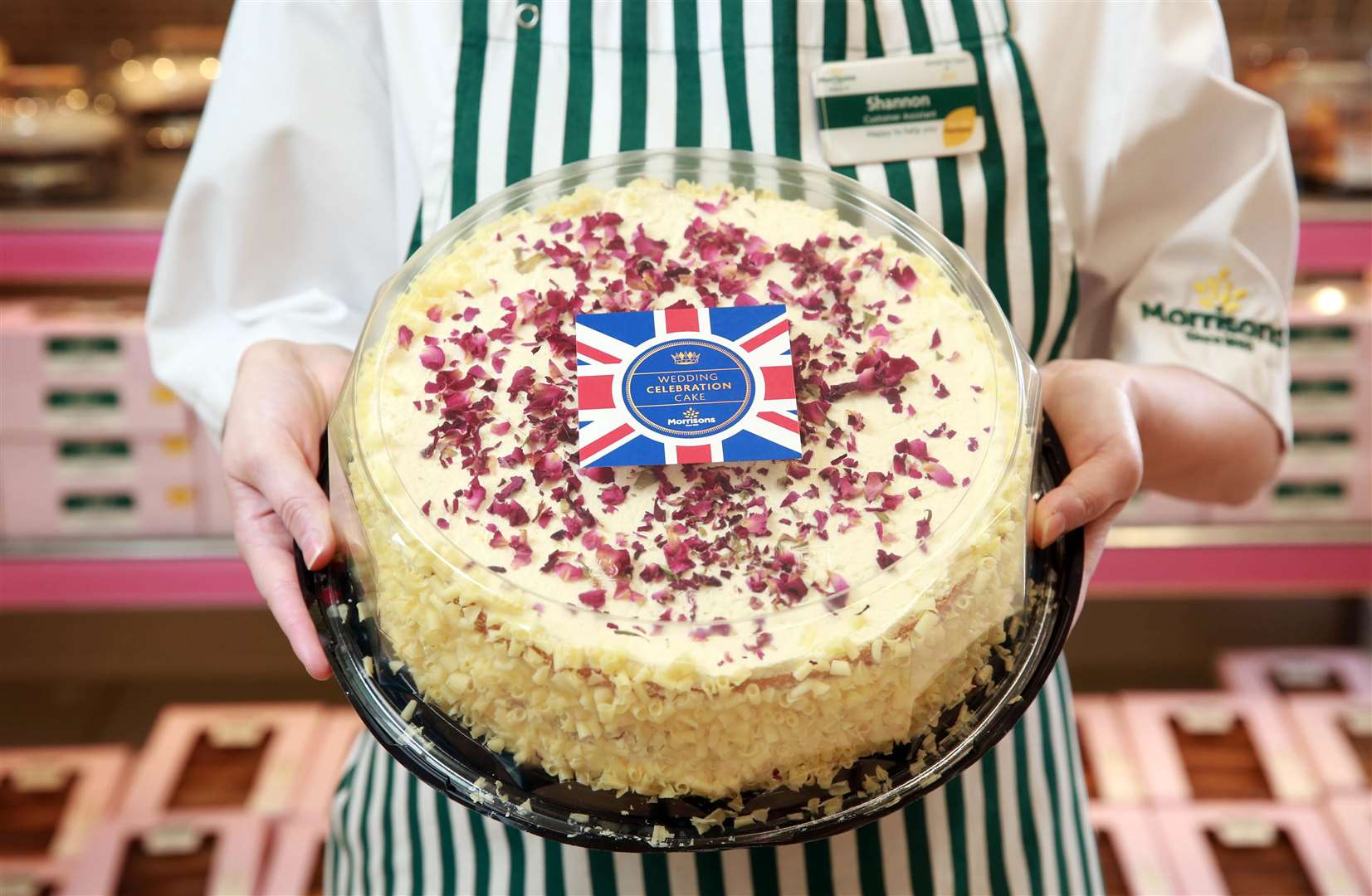 Morrisons' imitation royal wedding cake. Picture: Matt Alexander/PA Wire