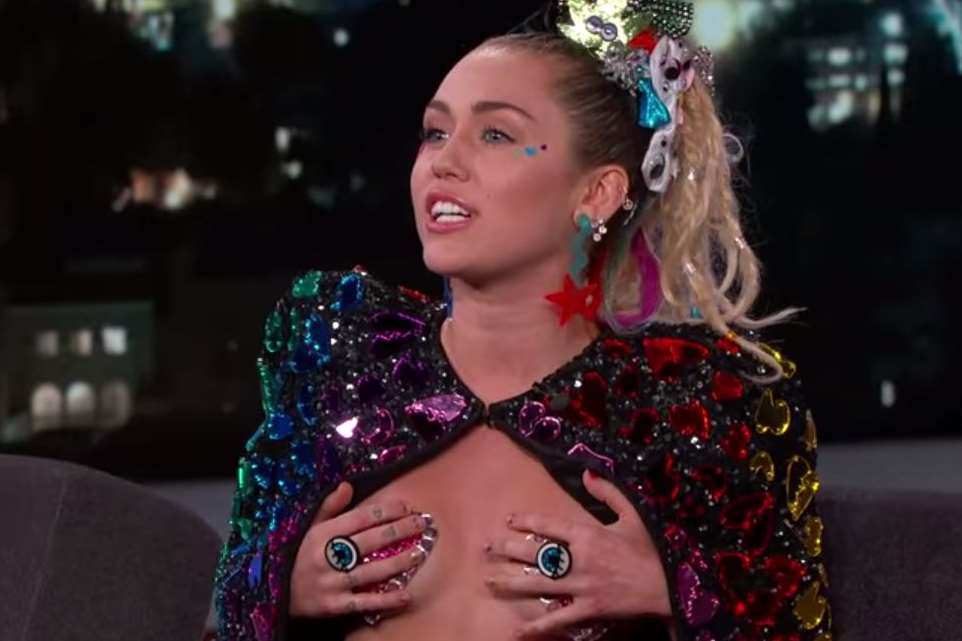 Miley Cyrus on the Jimmy Kimmel show