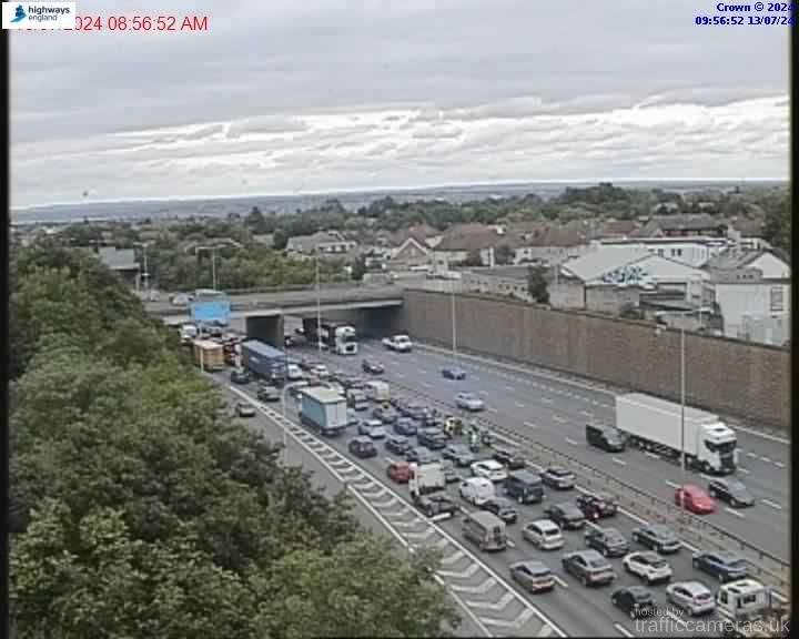 There are lengthy queues heading towards the Dartford Crossing. Picture: National Highways