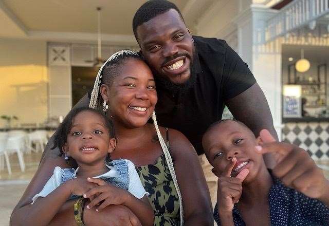 Bianca White with husband Nicholas and children Reuben and Ayvah