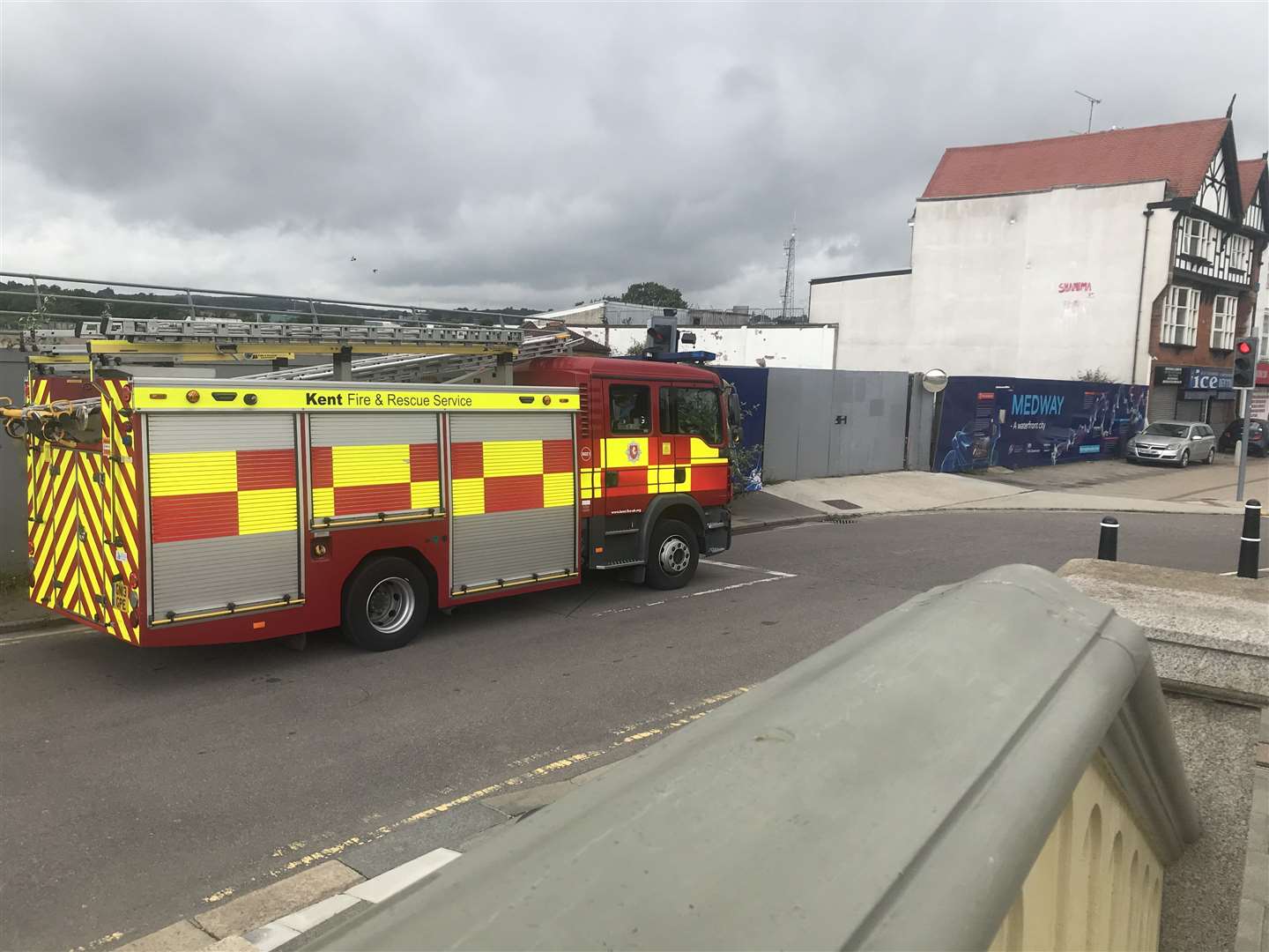 Police, fire and coastguard were called to the scene near Rochester Bridge