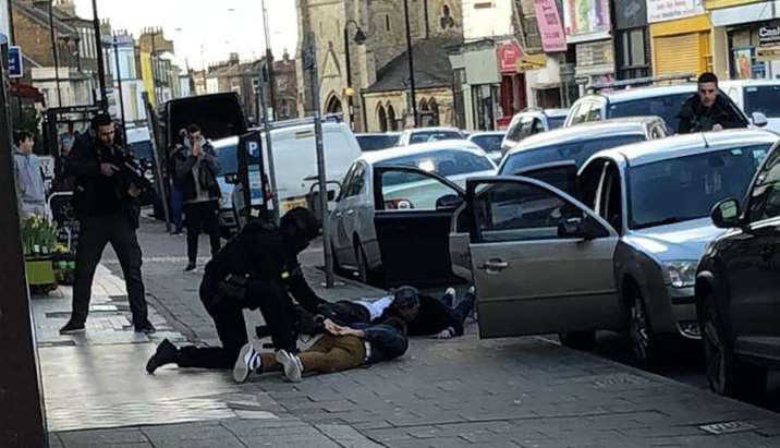 Armed police in Northdown Road. Pic: Alex Vassallo