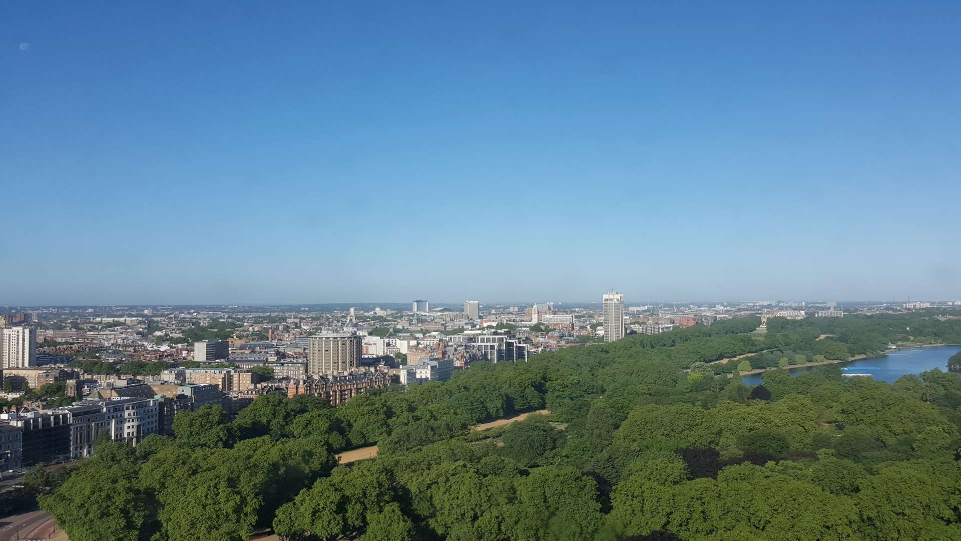 The view from the Park Lane suite at the London Hilton on Park Lane