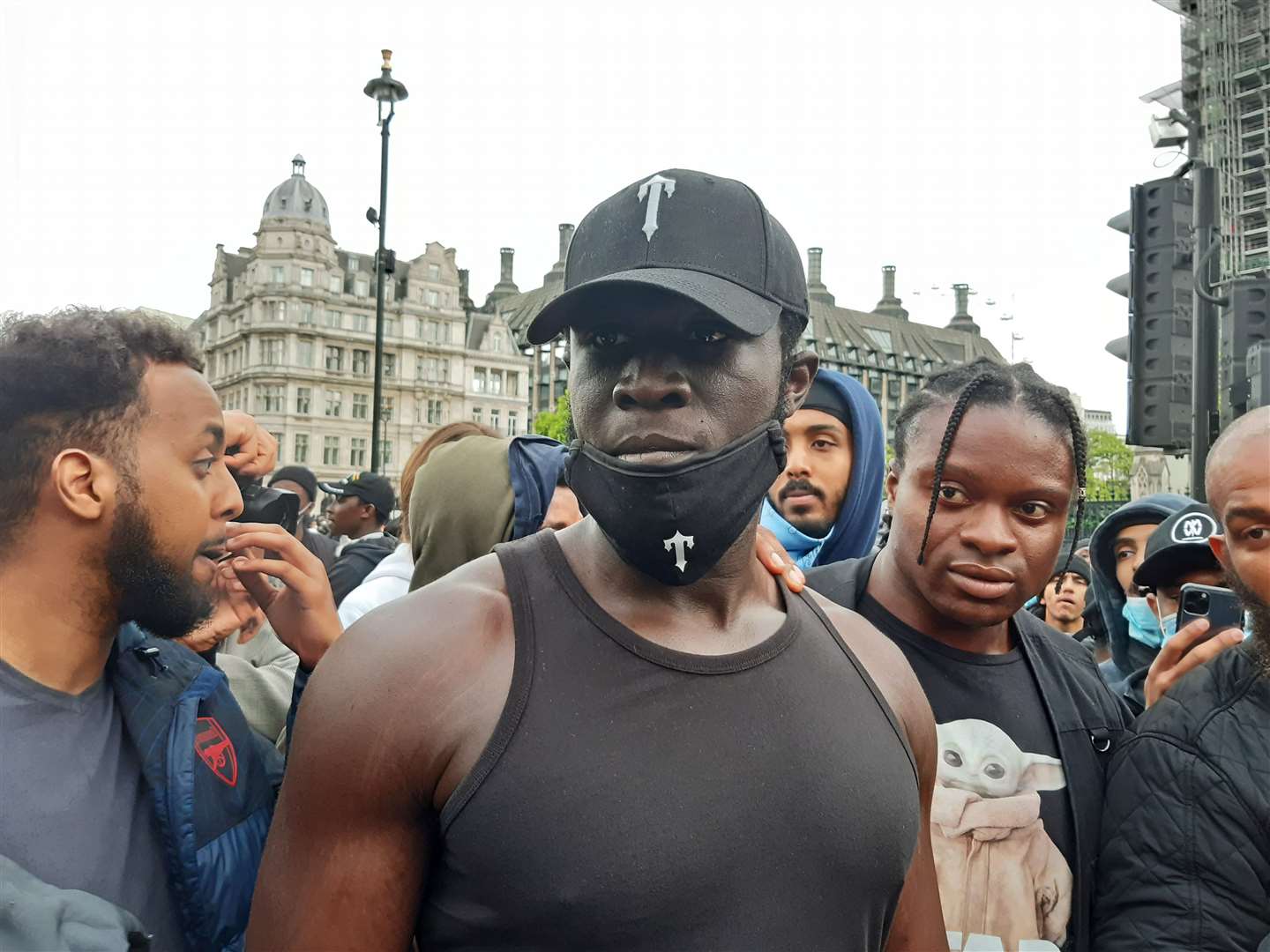 Rapper Stormzy was among those demonstrating (Helen William/PA)