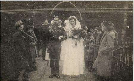 Jack and Phyllis Potter on their wedding day - February 20th 1943. The couple have recently celebrated their 70th wedding anniversary.