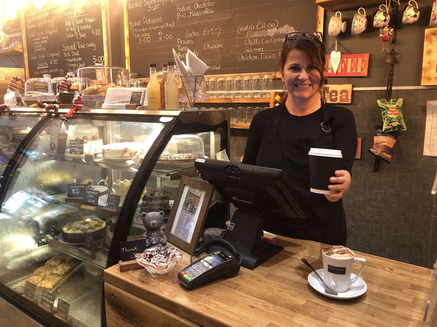 Marta, the owner of Puddings, introduced the hot drink scheme this month