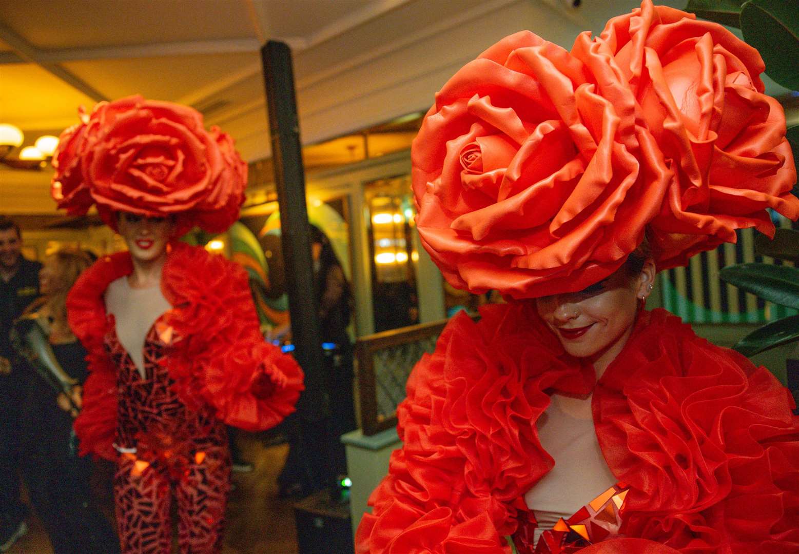 Dancing flower performers provided entertainment on the night. Pic: The Ivy Canterbury