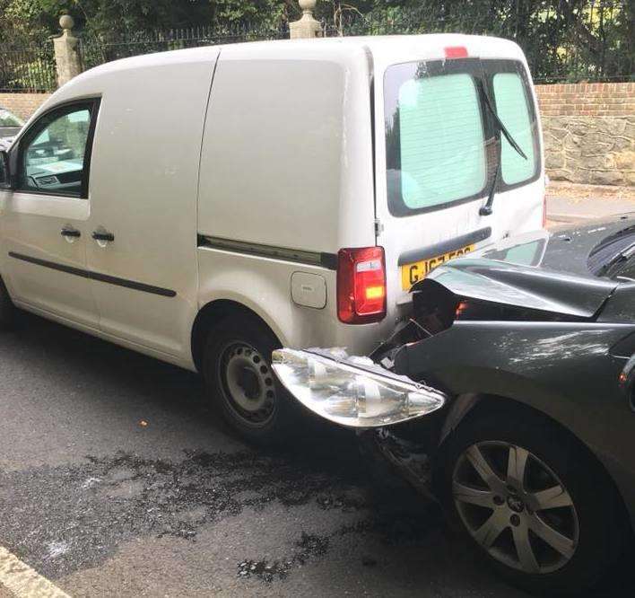 Cars and vans collided on the A26 at Wateringbury. Pictures: Lucie Barber (4601320)