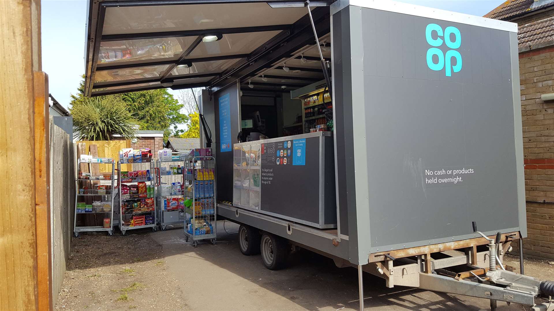 The Co-op had set up a pop-up shop in the yard next to their store in Upchurch which was badly damaged in a fire