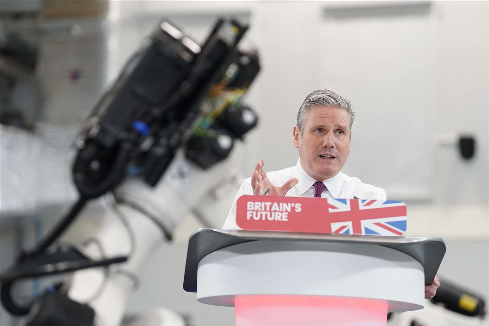 Labour Party leader Sir Keir Starmer gives a speech (Stefan Rousseau/PA)