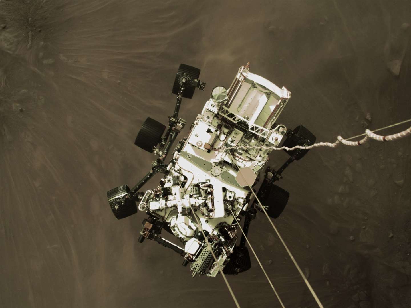 Nasa’s Perseverance rover touching down on Mars (Nasa/JPL-Caltech/PA)