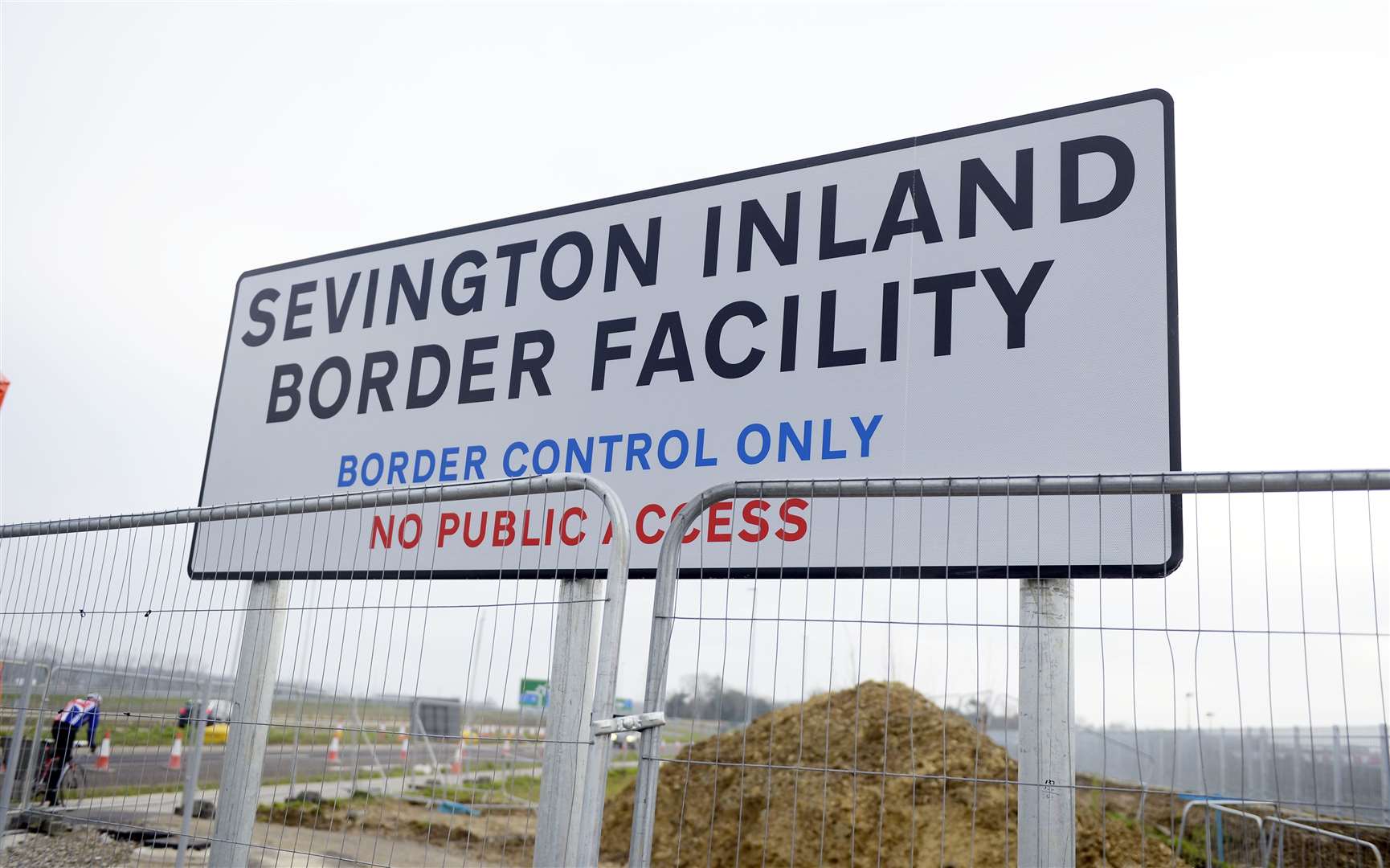 The first truckers used the Sevington Inland Border Facility yesterday. Picture: Barry Goodwin