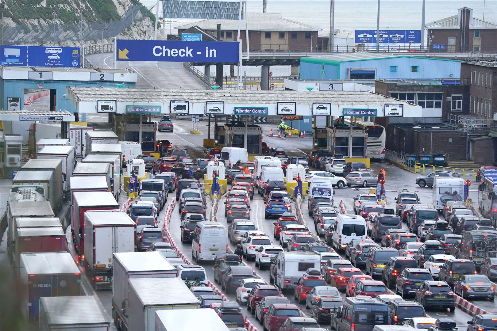 Traffic at the Port of Dover (Gareth Fuller/PA)