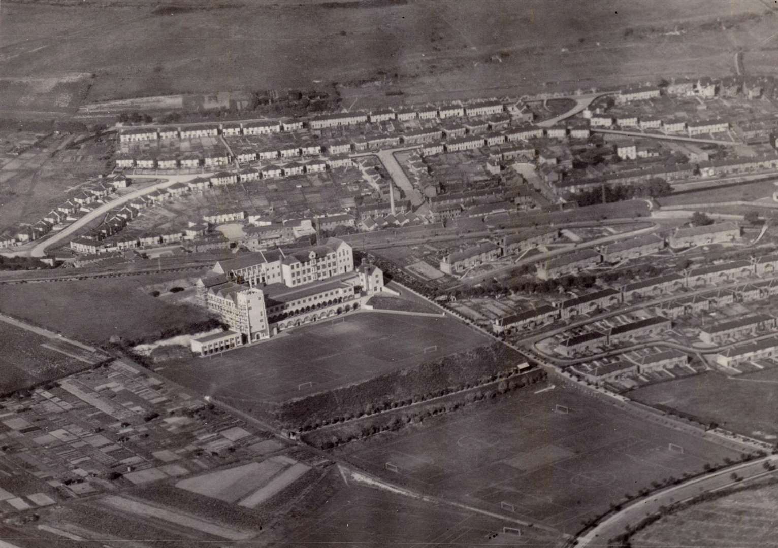 An old postcard, which could have been taken before the Second World War, showing Dover Grammar School for Boys. Picture: Paul Wells/Dover History Pages