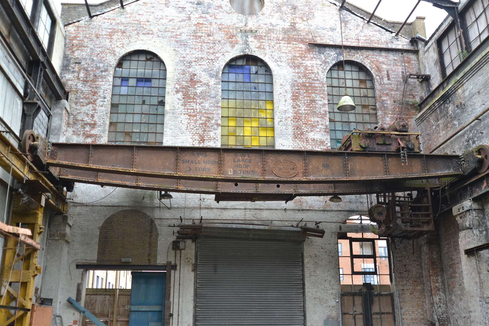 The church-like frontage facing Samuel Peto Way is hoped to be kept, as is at least one of the cranes still on-site