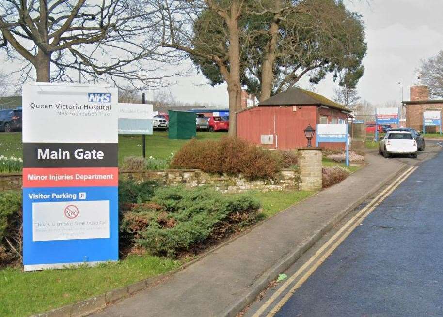 The victim was treated in a specialist burns unit at the Queen Victoria Hospital in East Grinstead after being scalded by her partner Marius Mazurek. Pic: Google