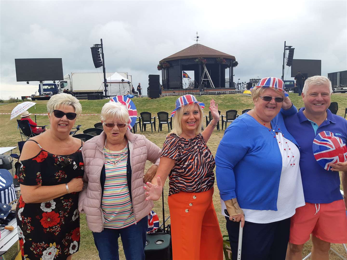 Early visitors to the Royal Marines concert