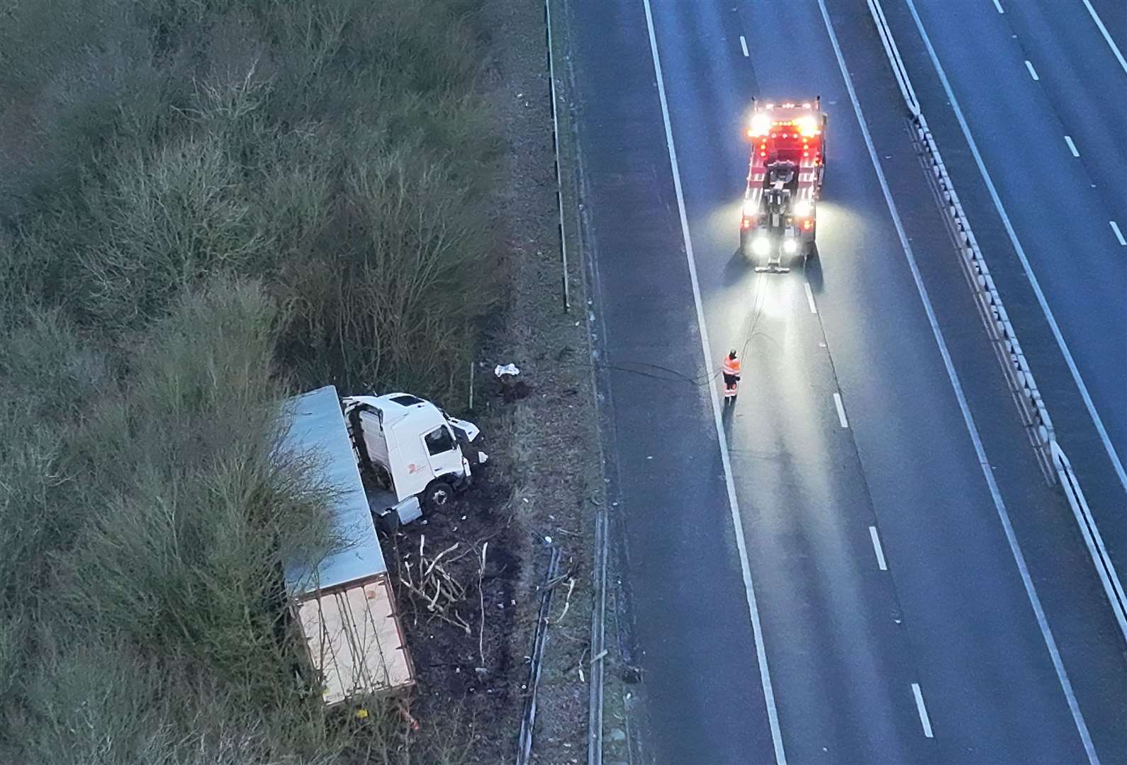 Part of the M26 has been closed after a lorry crashed between Wrotham and Sevenoaks. Picture: UKNIP