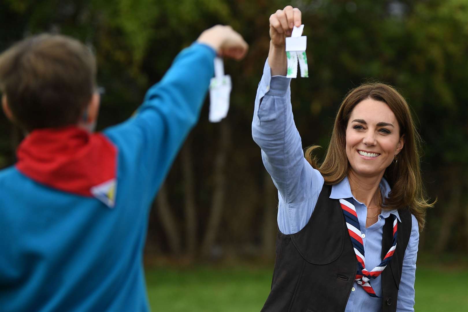 The Duchess of Cambridge with her whirlybird (Daniel Leal-Olivas/PA)