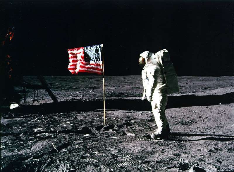 Buzz Aldrin on the moon