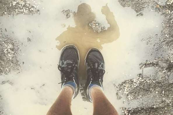 It was rather wet on Wednesday when Sean headed out onto the Hoo Peninsula. Picture: @Conway_Sean on Twitter