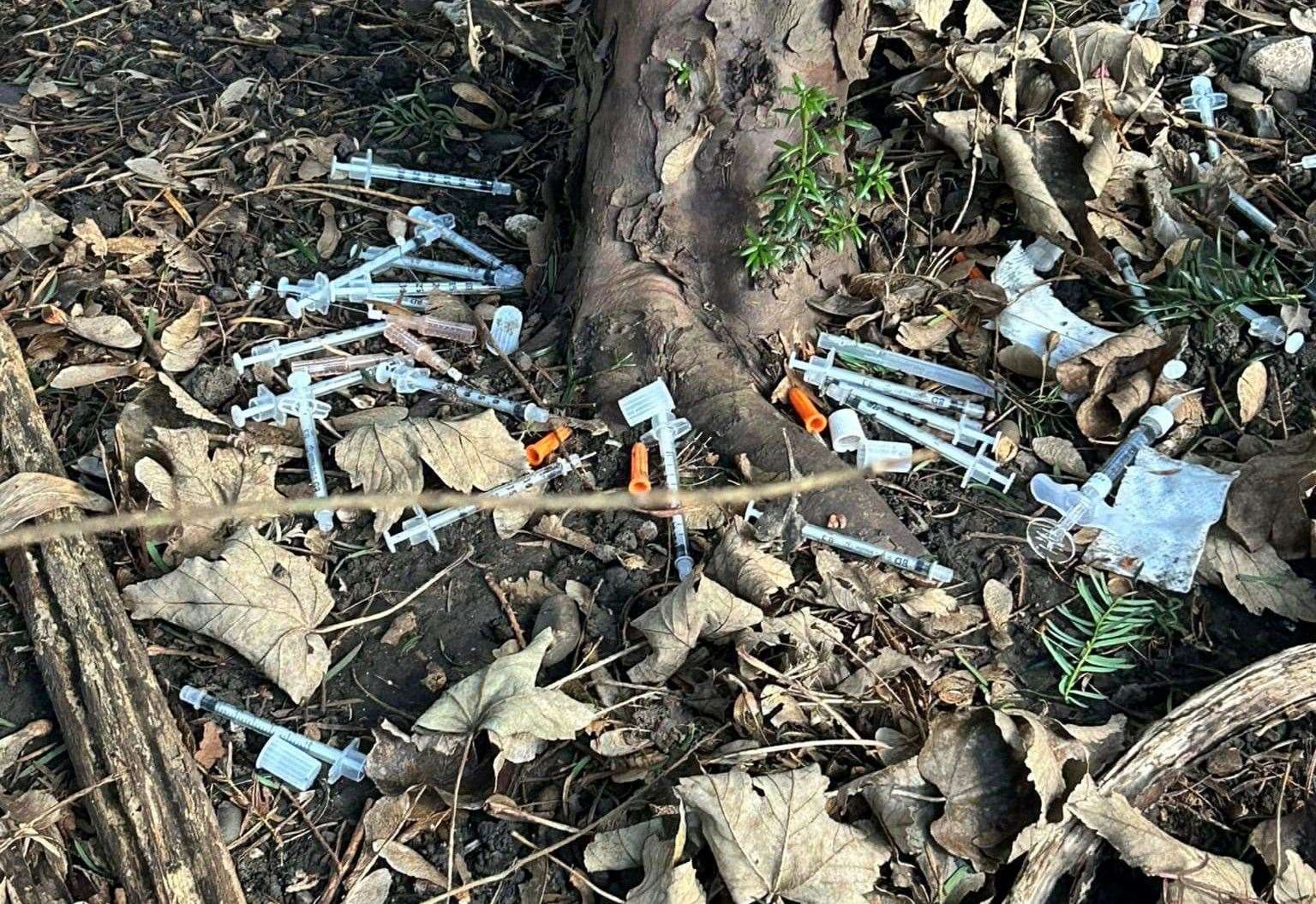 More than 60 used needles were discarded off a footpath in Sutton at Hone