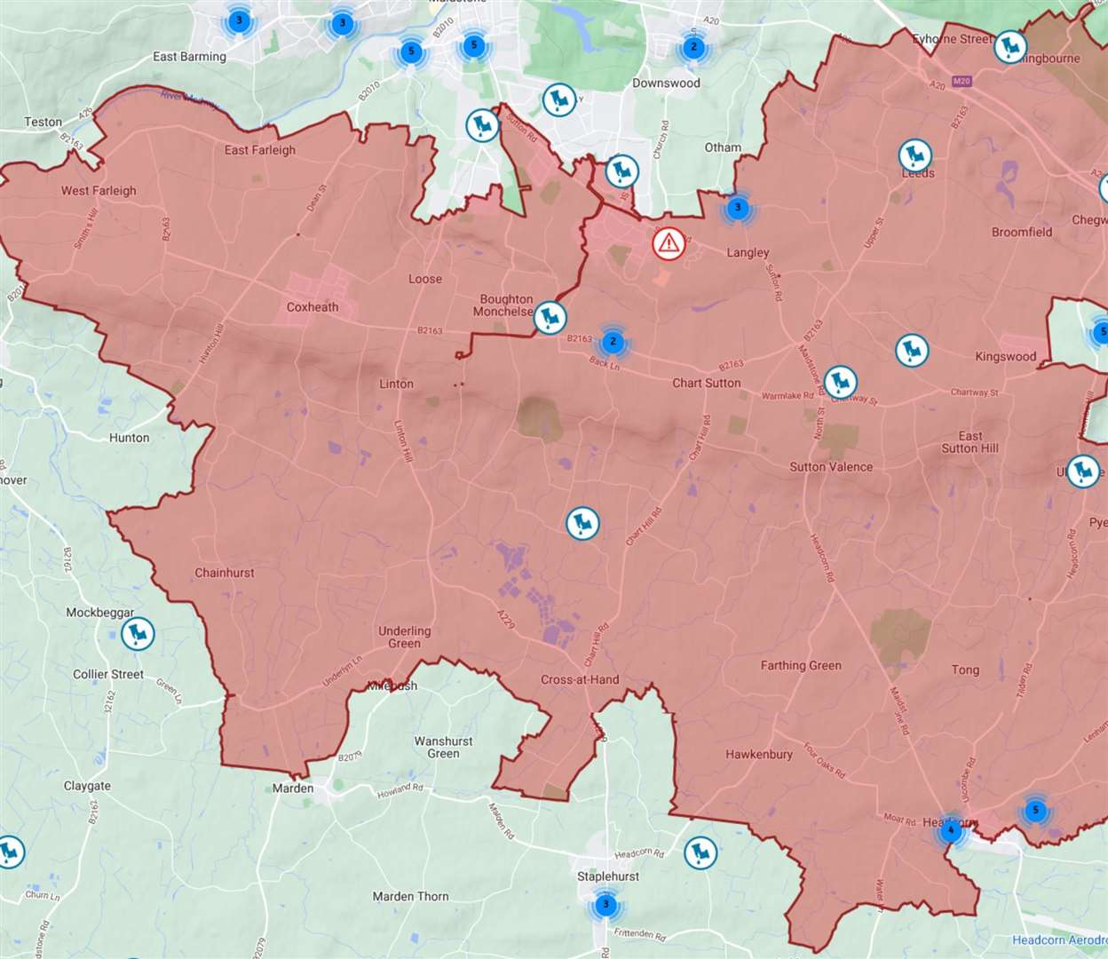 A map showing the affected area. Picture: South East Water