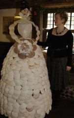 Heather Sawney, arts development officer, with a shell lady exhibit