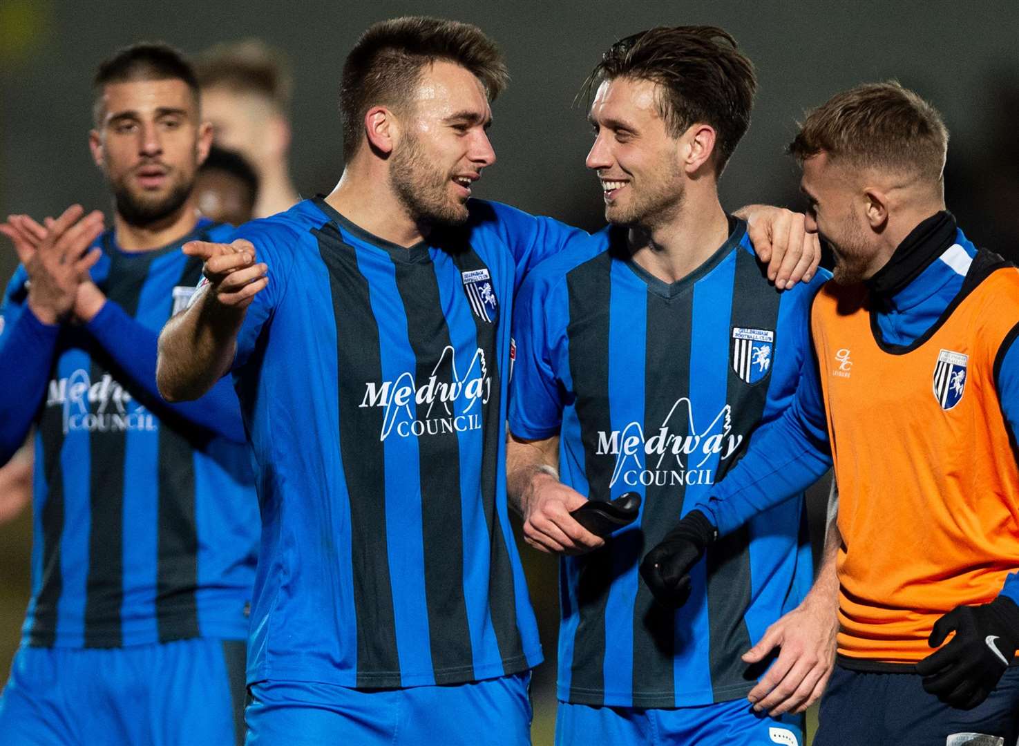 Well you see Luke, it was like this...Josh Rees explains to Luke O'Neill how he scored the winner Picture: Ady Kerry