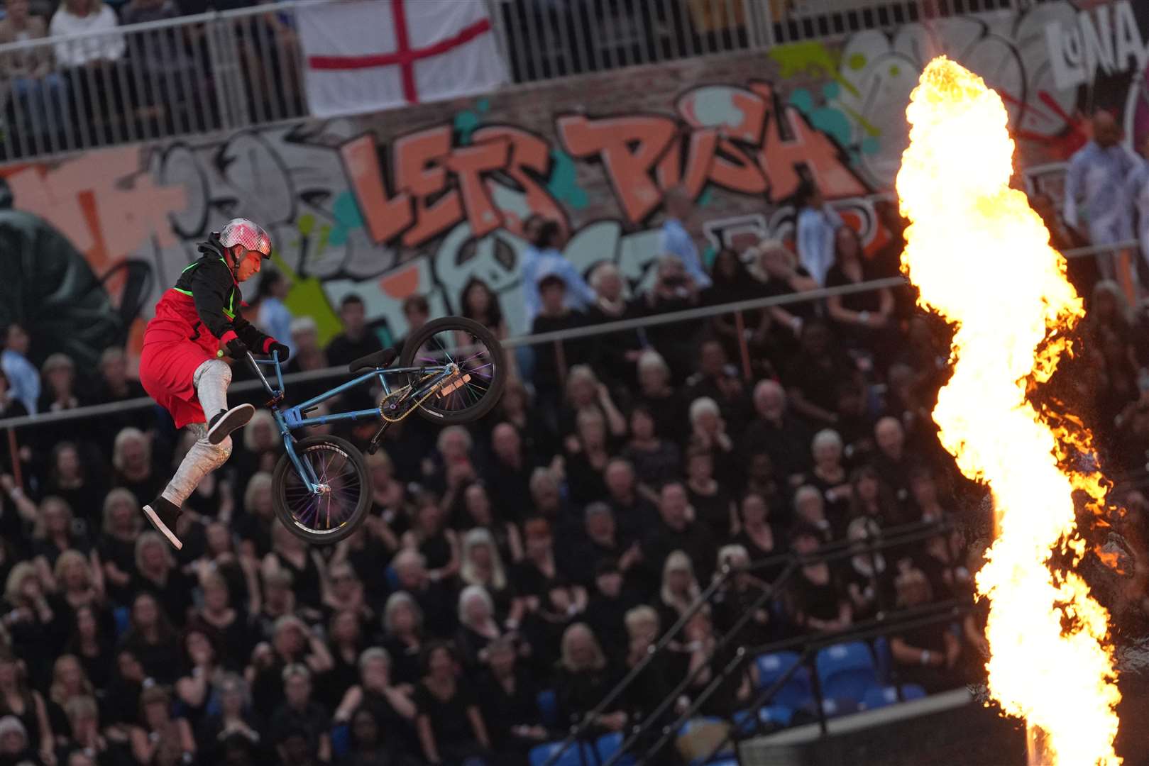 BMX riders thrill the crowd (Jacob King/PA)