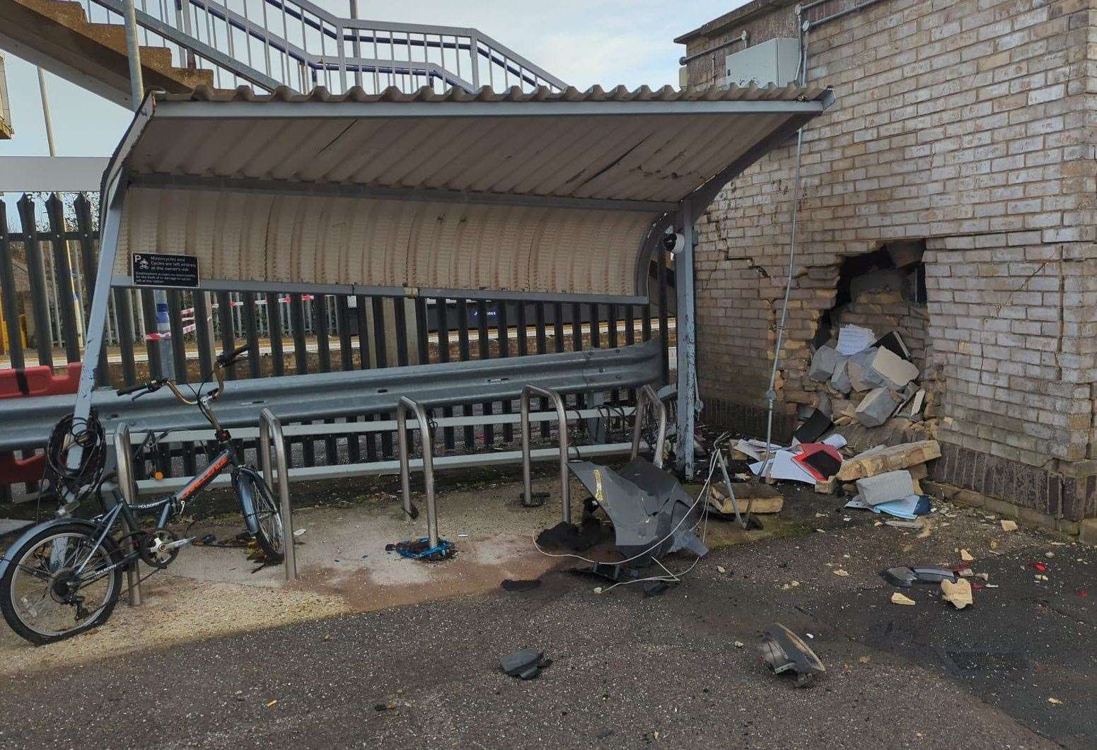 A driver has admitted to crashing into Rainham Station. Picture: @BTPKent