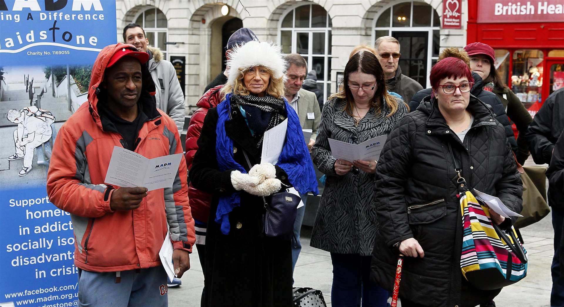 A service was held for homeless people who have died in Maidstone last year in Jubilee Square. Picture: Sean Aidan