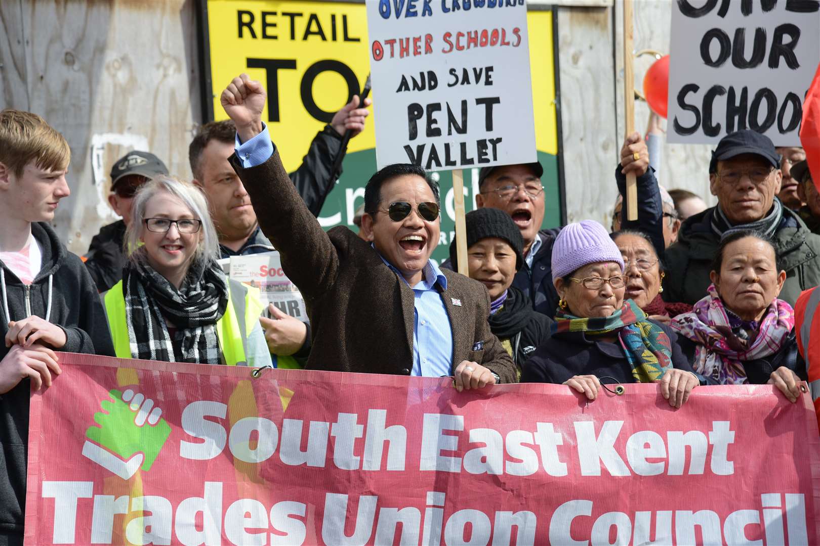 Dhan Gurung and members of the Nepalese community at the march