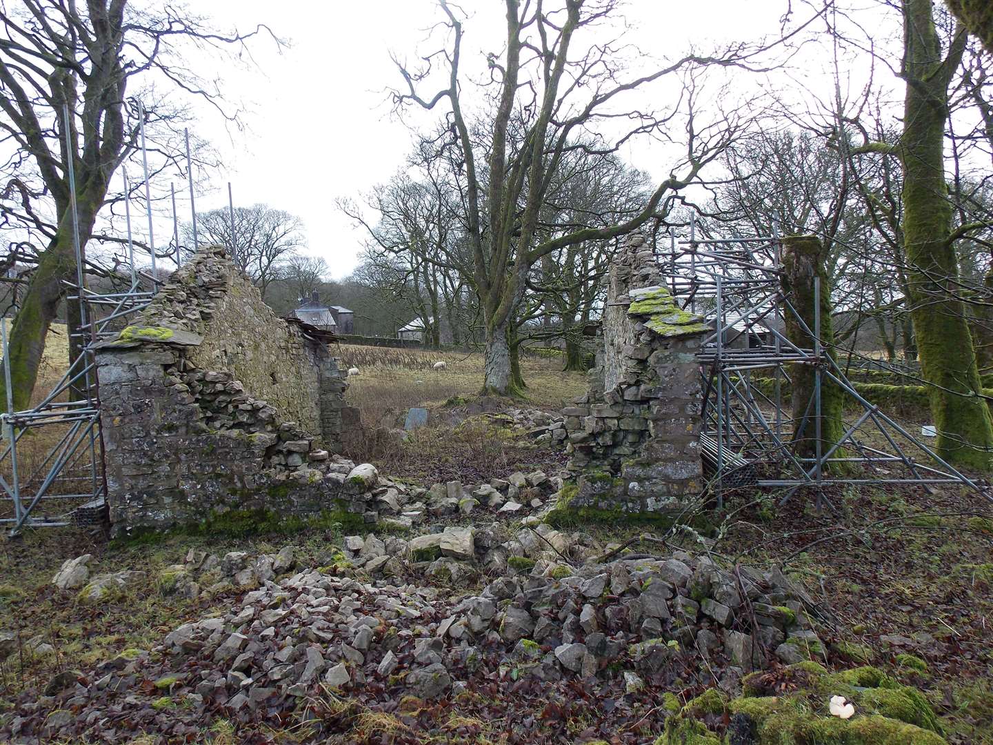 Malham Tarn barn which fell down as a result of soil shrinkage (National Trust/PA)