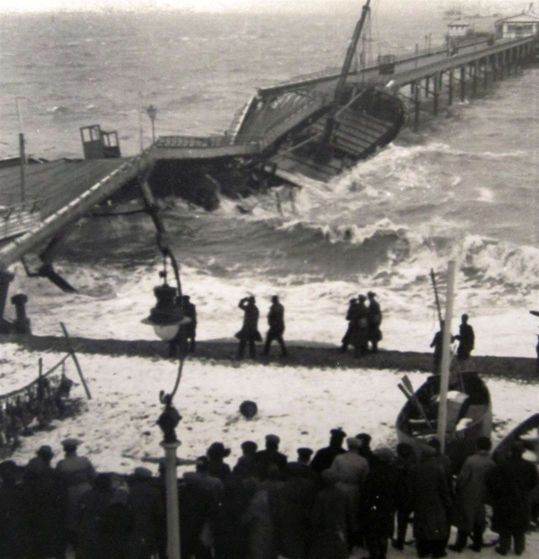 Crowds started to gather on the beach to watch the incident unfold