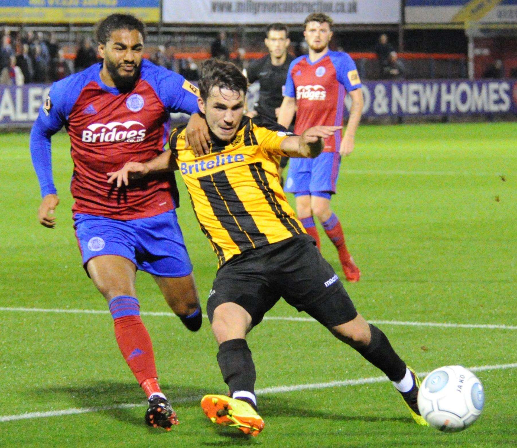 Jack Doyle in action for the Stones at Aldershot Picture: Steve Terrell