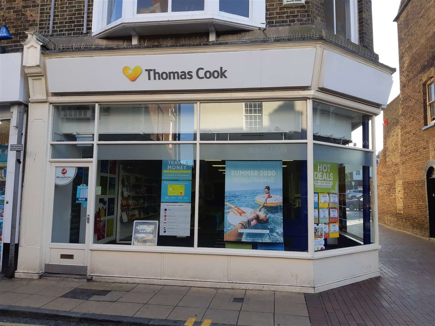 Staff were told not to go to the Thomas Cook shop in Deal High Street today after news of the company's collapse