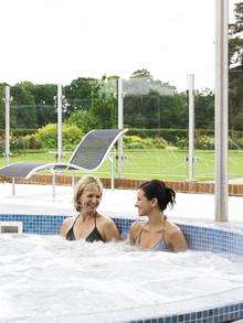 Enjoying an outdoor jacuzzi at Champneys