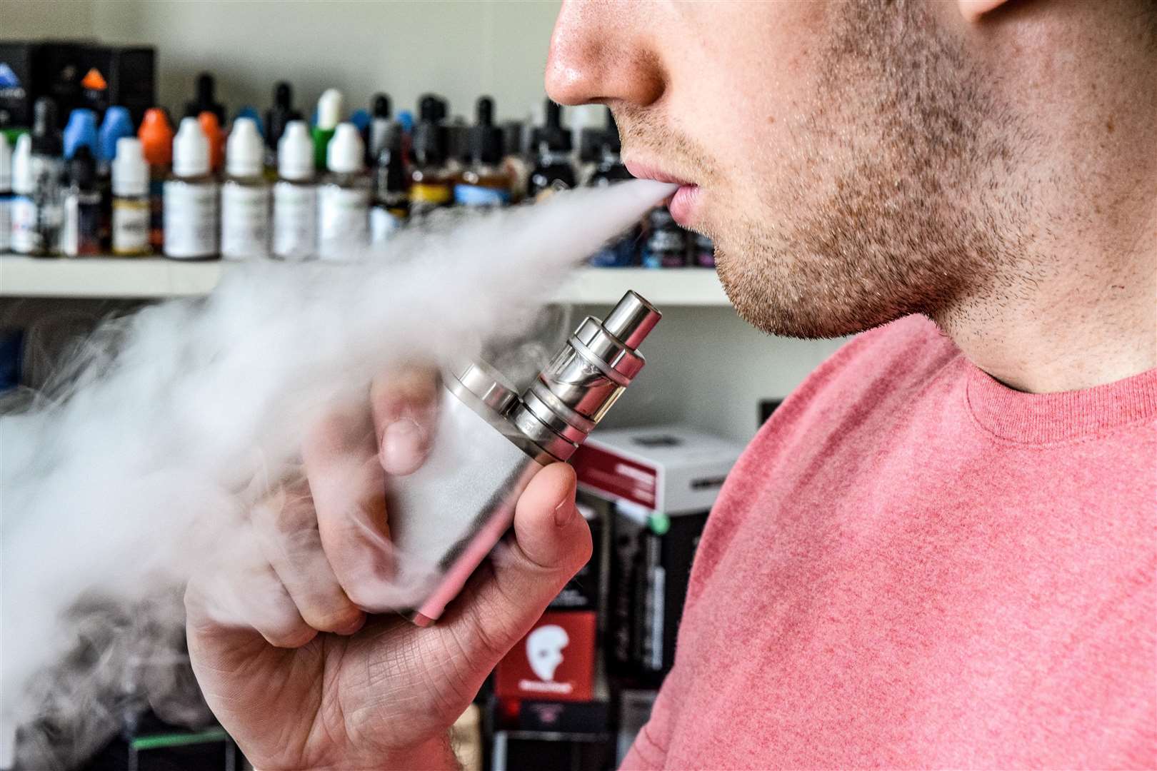 A man vaping. Stock image