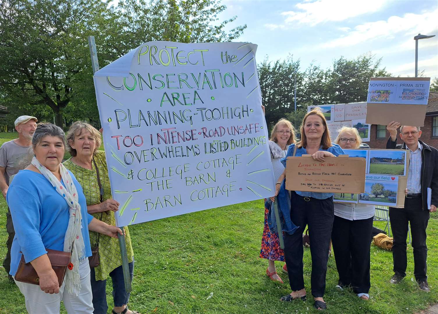 Protesters against the Nonington development gathered outside council officers