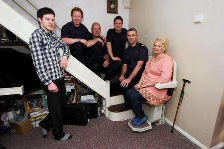 Margaret Gurney became stuck in her stairlift.