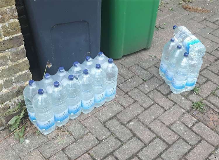 Southern Water have been delivering bottled water to affected households (54432397)